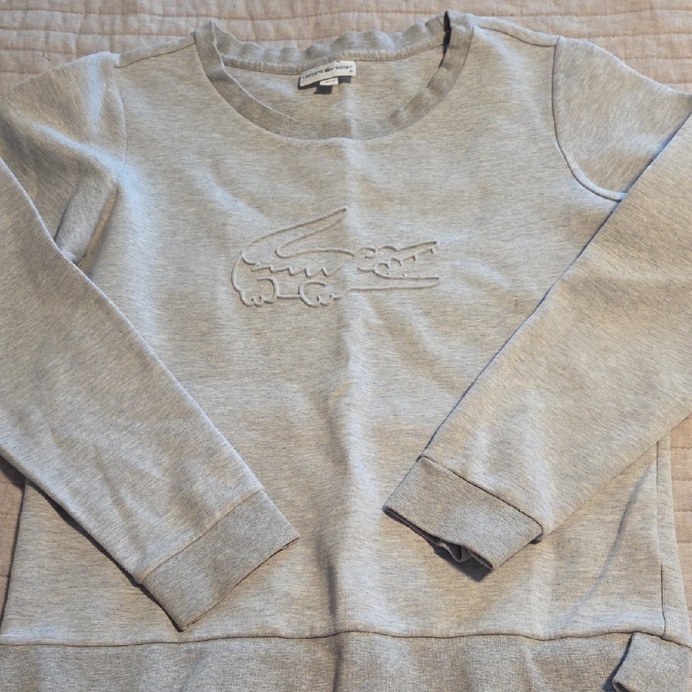 Lacoste Light Gray Pullover with Crocodile Logo